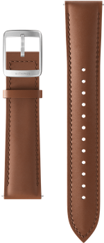 Curved Leather Wristband 20mm Brown & Silver