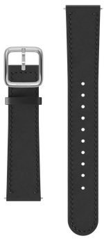 Leather Wristband 18mm Black & Silver