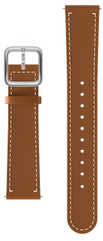Leather Wristband 18mm Brown & Silver