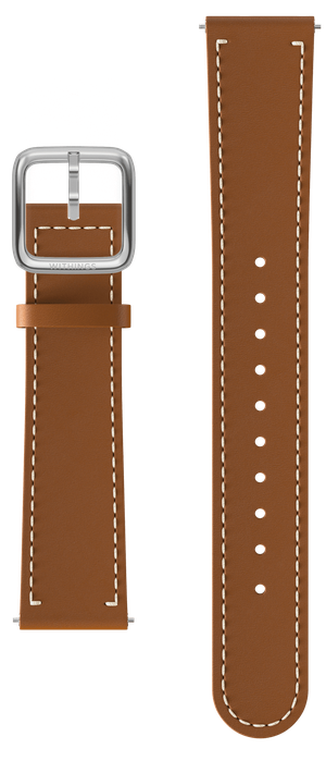Leather Wristband 18mm Brown & Silver