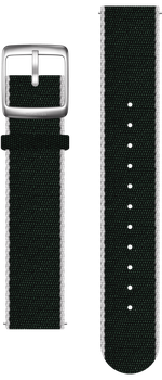 Recycled Woven PET Wristband 20mm Khaki Green, White & Silver